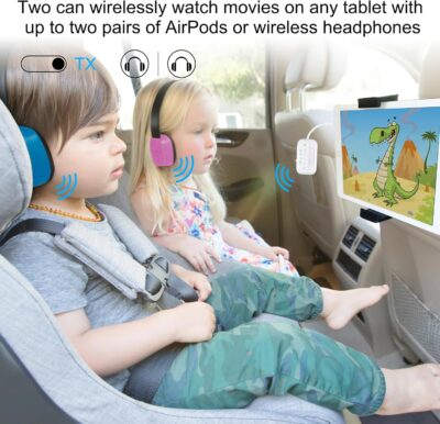 Bluetooth Transmitter Receiver, 2-in-1 V5.3 Wireless Adapter for Airplane, TV, PC, Gym, Switch. Supports up to 2 AirPods/Headphones. Audio Receiver for Car/Home Stereo,with AptX Low Latency & HD - Image 5