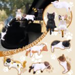 Exasinine 10Pcs Mini Cat Car Interior Accessories Decorations Cute Cat Car Dashboard Decor Funny Rear View Mirror Gift - Image 2
