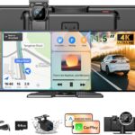 Largest 11.5 inch Wireless CarPlay Screen for Car, A-pple CarPlay & Android Auto HD Touchscreen with 4K Dash Cam/1080P Backup Camera/Navigation/Bluetooth/Voice Control/FM/Mirror Link,for All Vehicles