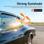 2 Pack Car Window Shades, Universal UV Protection Sunshade for Side Windows, Strong Light Glare Blocking Suction Cup Curtain, Privacy Shield for Baby Sleeping Camping Napping, Fit 98% Most Cars - Image 7