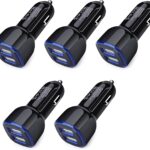 Car Charger iPhone, 5Pack 2.4A 12V USB Adapter Car Cigarette Lighter USB Charger Car Plug for iPhone 17 16e 16 15 14 13 12 11 SE XR XS X 8 7 6,Samsung Galaxy S25 S24 S23 S22 S21 S10 S9,Android,Kindle