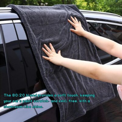 Microfiber Towels for Cars, 15.7"x23.6" 1200 GSM Ultra Thick Soft Car Detailing Drying Towel, Super Absorbent Double Twisted Loop Cloth Cleaning Towel for Car Truck SUV - Image 4