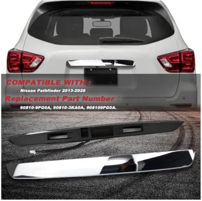 Rear Tailgate Garnish Handle Trim Chrome Compatible with Nissan Pathfinder S SV SL and Platinum 2013-2020 Rear Tailgate Handle Garnish Finisher Molding Replace 90810-3KG0A - Image 4
