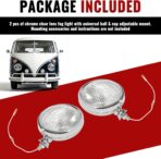 HECASA Pair Fog Lights Universal Fit 12 Volt 35 Watts Chrome Vintage Style Clear Lens Steel+Glass Adjustable Ball and Cup Mounting 2PCS - Image 6
