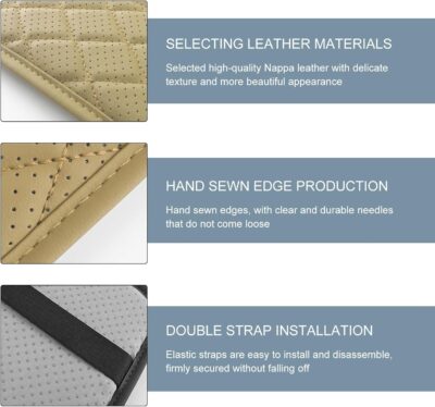 Car Center Console Cover, Leather Auto Armrest Cover with 2 Storage Bags, Universal Cars Armrest Cushion, Vehicle Interior Accessories Protector for Sedan, SUV, Truck((Beige) - Image 6