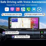 10.26" Apple Car Play Screen Compatible Android Auto GPS Navigator, Apple Carplay Screen with 1080P Backup Camera,Wireless Carplay Adapter with Bluetooth,AirPlay,AUX/FM,Google Play - Image 3