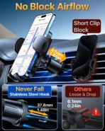 YRU True Military-Grade [360° Rotation Suction] 2026 Ultimate Car Phone Holder Mount 【90+LBS Safest Strongest & Patent Certs】 Dash Windshield Vent for iPhone 17 16 Pro Max Samsung Camera,Gloss Black - Image 8