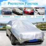 Half Car Cover All Weather Car Body Cover Sunshade Cover Snow Cover Waterproof Snowproof Universal 210D Oxford Fabric (Fit SUV Length 174'' to 189'') - Image 3