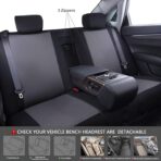 CAR PASS Line Rider Sporty Cloth 11PCS Universal Fit Car Seat Cover -100% Breathable with 5mm Composite Sponge Inside,Airbag Compatible,3zipper Bench(Full Set, Black and Gray) - Image 5