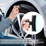 Yoseng Tire Shine Brush - Curved Brush Head & Large 3.8'' Tire Dressing Applicator with Storage Stand for Automotive Detailing, Car Enthusiasts, DIY Users (Vegan, Washable, Black) - Image 7