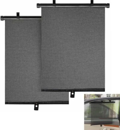 2PCS Car Window Shades for Baby, 17.71"×19.68" Retractable Car Shades for Side Window with Suction Cups,UV Rays Glare Protection Roller Sunshade Visor for Baby, Kids, Pets, Passengers - Image 2