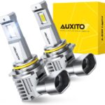 AUXITO 9005 LED Bulbs HB3 Light 6500K Daylight White Ultra-Bright, 60W Fanless Fog Light Bulb,True 1:1 Size, Plug-N-Play, Pack of 2