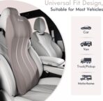 FLORICH Lumbar Support Pillow and Car Neck Pillow Memory Foam Integrated Lumbar Support Cushion with Headrest Pillow Ergonomic Car Seat Back Support for Head Waist Support Sciatica Pain Relief, Gray - Image 8