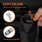 HOTOR Car Trash Can with Lid - 1 Pack, Mini Essential Car Accessories for Interior, Leakproof Car Garbage Can with 15 Attached Trash Bags, Multipurpose Car Organizers and Storage,Black - Image 2