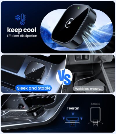Teeran Wireless CarPlay Adapter for iPhone (2026 Upgraded), Mini Plug & Play for Cars with Factory Wired Apple CarPlay, Fast & Stable Connection, Easy Setup, Wide Vehicle Compatibility USB & USB C﻿ - Image 6