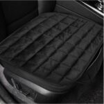 Car Seat Cushion, Soft Plush Auto Seat Cover with Non-Slip Silicone Bottom & Storage Pocket, Universal Breathable Vehicle Seat Cushion Pad for Car Truck SUV, Black