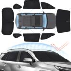 Sunsdrew 8PCS Foldable Sun Shades for 2019-2025 Toyota RAV4 Accessories Car Windshield&Side Windows Shade Cover Blocks 99% UV&Heat Privacy Protection Keeps RAV4 Cool All Black