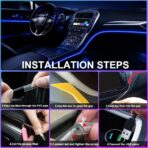 Car LED Interior Strip Lights, TEKSHINNY RGB Car Interior LED Light Wireless APP and Remote Control, 5 in 1 Ambient Lighting Kit with 236 Inches Fiber Optic, EL Wire Lights for Car Inside - Image 4