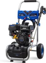 3500PSI Gas Pressure Washer, 2.3GPM Gas Powered High Pressure Washer with 209CC Engine, 4 Adjustable Nozzles, 25 ft High Pressure Hose for Cleaning Walls, Terraces, Vehicles, Garden (Blue)