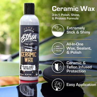 Ethos Ceramic Wax - Aerospace Coating Protection | Ceramic Polish and Top Ceramic Coat | Ceramic Car Coating | Slick, Hydrophobic Finish - Image 2