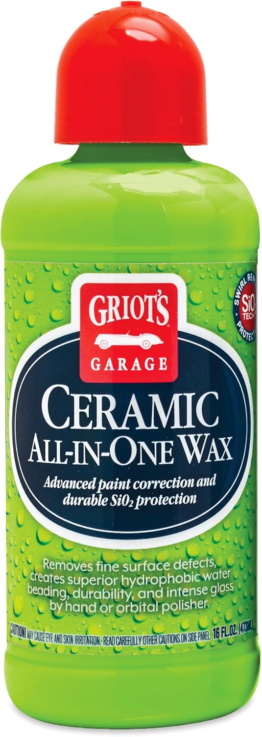 71OtF0NZ6QL._AC_SL1500_.jpg Griot’s Garage Ceramic All-In-One Wax for Car Waxing, Trucks, and RVs, Ideal for Defect Removal and Paint Protection, 16 Oz, 10895 - Image 1