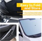 AOCISKA 55" x 31" Car Sunshade Umbrella,Upgraded Windshield Cover Sun Shade,UV Reflecting Portable Front Window Cover,Universal Car Windshield Sunshades,UV Block for Front Windows,Fits Most Vehicles - Image 6
