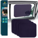 Safety 1st Cling Car Window Shades for Baby, 4 Pieces, Sun Blocker and UV Protection, Static Cling Privacy Shade, Black Tint