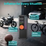 Portable Tire Inflator Air Compressor, 150 PSI Cordless Air Pump, 6000mAh Battery & 12V Car Outlet, Digital Pressure Gauge, Auto Shut-Off, Fast 24L/Min, LED Light, 4 Preset Modes for Car, Bike, Balls - Image 4