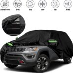 Waterproof Car Covers Replace for 2007-2025 Jeep Compass, 6 Layers All Weather Custom-fit Car Cover with Zipper Door & Windproof Bands for Snow Rain Dust Hail Protection (Compass) - Image 9