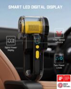 Fanttik Fold V10 APEX Pivot Cordless Car Vacuum, 17000Pa Handheld Vacuum Suction Power, Smart LED Display, Portable for Car Home Pet (Deluxe with Flexible Hose&Pet Brush) - Image 4