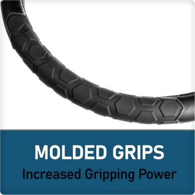 Truck Tuff Heavy-Duty Steering Wheel Cover, Durable Cover for Truck Steering Wheels — Black - Image 2