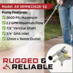 The ROP Shop | OEM | AR 2600 PSI 2.2 GPM 7/8" Shaft Power Pressure Washer Water Pump compatible for Troy-Bilt 020415 020415-0 - Image 6