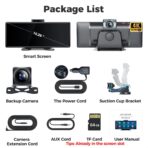 10.26" Wireless Apple CarPlay Android Auto Car Screen - Secure Strong Bracket, 4K Dash Cam, GPS Navigation, HD Touchscreen, AirPlay, Car Stereo, Fits All Vehicles - Image 8