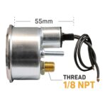 RACETECH 52mm (2-1/16") 150 PSI Mechanical Air Suspension Pressure Gauge – Black Dial, Chrome Bezel, 1/8 NPT – for Air Ride Suspension Systems - Image 4