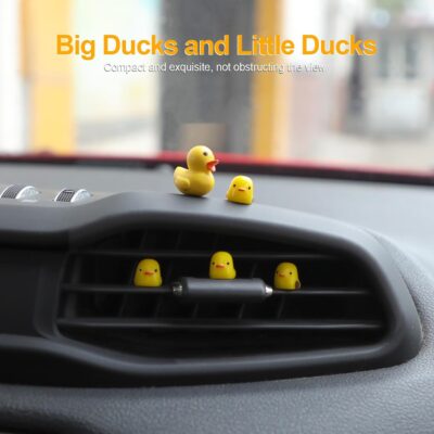 20 Pcs Mini Ducks Car Dashboard Decors, Cute Rearview Mirror Ornaments, Funny Interior Car Accessories with Adhesive Stickers for Automotive Window Home Garden Decorations - Image 6