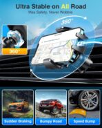 VANMASS [True Military-Grade] Car Phone Holder [Upgraded Suction & Clip] Cell Phone Mount for Dashboard Windshield Vent Truck Cradle Dash Stand for iPhone 16 Pro Max 15 14 13 12 Android, Purple - Image 7