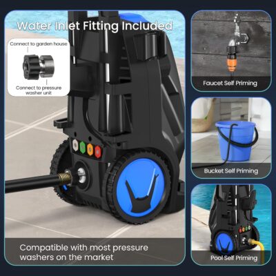5000PSI 4.0GPM Heavy Duty Electric Pressure Washer with 33 FT Extension Hose, 4 Quick Connect Nozzles and Foam Cannon for Cars/Fences/Driveways/Patios/Home Cleaning, Blue - Image 7