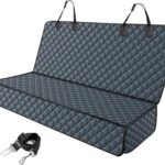 MIXJOY Dog Car Cover for Back Seat Cover Protector Waterproof Dog Seat Covers for Cars, Car Seat Protector for Dogs with 1 Dog Seat Belt, Nonslip Back Seat Cover for Kids, Trucks & SUV, Grey