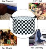 Checkered Storage Basket Extra Large 80L Kids Hamper Baby Laundry Basket Waterproof Toys Car Organizer Collapsible Canvas for Home/Dorm/Pet/Office/Closet/Shelf/Gift Baskets - Image 7