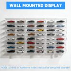 for 48 pcs 1/64 Scale Matchbox Wheels Toy Car Display Case Holds 48 Toy Cars Hot Storage Wall-Mounted Acrylic Organizer Stackable Clear Dustproof Display Box Container Shelf for Collectors - 6 Pack,8 - Image 4