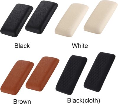 Bibabala Car Armrest Cushion, 2 Pcs Car Knee Leg Elbow Cushion, Removable Soft Leather Pad, Universal Car Comfort Accessories for Arm Foot Knee Pain Relief(Black Leather) - Image 6