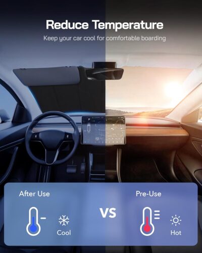 Pigenius Windshield Sunshade for Subaru Legacy/Outback 2020-2022, Premium Grey Leather Finish - Image 4