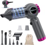 Handheld Car Vacuum Portable Cordless 25000Pa High Power Small Mini Hand Vacuum Rechargeable 4-in-1 Wireless Handheld Vac for Car Office Desktop Home Cleaning Ideal Gifts for Men & Women