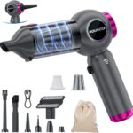 Handheld Car Vacuum Portable Cordless 25000Pa High Power Small Mini Hand Vacuum Rechargeable 4-in-1 Wireless Handheld Vac for Car Office Desktop Home Cleaning Ideal Gifts for Men & Women