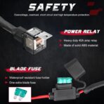 Wiring Harness, OFFROADTOWN 2 Lead Heavy Duty Wiring Harness Kit for Fog Lights LED Work Light bar LED Pods 12V 40A Fuse Relay Rocker Switch Relay for Trucks ATV UTV Boat - Image 4
