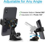 APPS2Car Suction Cup Phone Holder for Car with Adjustable Arm, Low Profile Dashboard Phone Mount Compact Windshield Window Dash Mobile Stand Compatible w/All iPhone and Android Cell Phones - Image 4