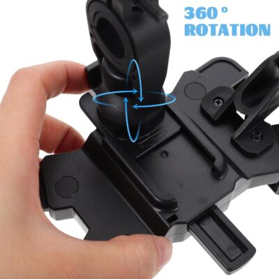 Gadpiparty Small Bike Phone Bracket with Umbrella Handlebar Mount, Sturdy Waterproof Phone Holder for Electric Scooter and Bicycle Navigation, Shockproof Black Mini Mobile Mount for Daily Use - Image 9