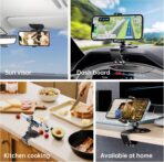 Dashboard Car Phone Holder, Universal 360° Rotation Dash Phone Mount for Car, Multifunctional Dashboard Clip Phone Bracket, Hands-Free Cell Phone Holder Stand Compatible with iPhone & Android (Black) - Image 6