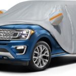 Car Cover for 1997-2025 Ford Expedition/Lincoln Navigator SWB, Waterproof Custom-fit All Weather Sun Rain UV Dust Snow Protection Outdoor Expedition Car Cover with Door Zipper and Cotton Lining-Grey