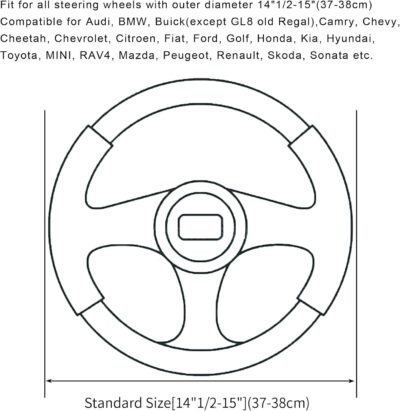 Soft Car Steering Wheel Cover for Sedan, SUV, Warm Luxury Velvet, Odorless, Universal, Anti Slip, Summer Winter, Gray, Standard Size[14" 1/2-15"](37-38cm) - Image 8